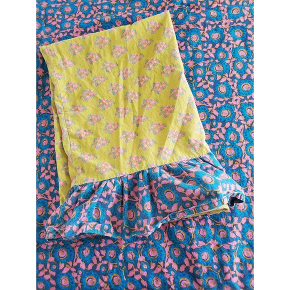 Natural Life 100% Cotton Boho Floral Ruffle Flat Sheet King & one pillow case - Picture 6 of 6